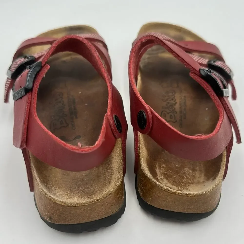 Birkenstock Lillie Sandals Women’s EU 38 US 7-7.5 Red Leather Strappy Birki’s